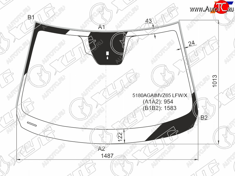 8 849 р. Стекло лобовое (Датчик дождя Молдинг) XYG  Mazda 6  GJ (2018-2024) 2-ой рестайлинг седан  с доставкой в г. Владивосток