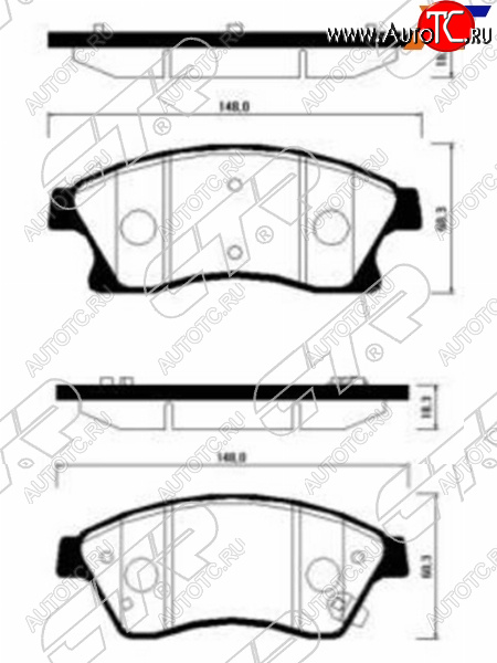 2 399 р. Копируемое: Колодки тормозные передние FL-FR SAT  Chevrolet Aveo (T250,  T300), Cruze (J300,  J308), Opel Astra (J,  J GTC) (диски 300 мм)  с доставкой в г. Владивосток