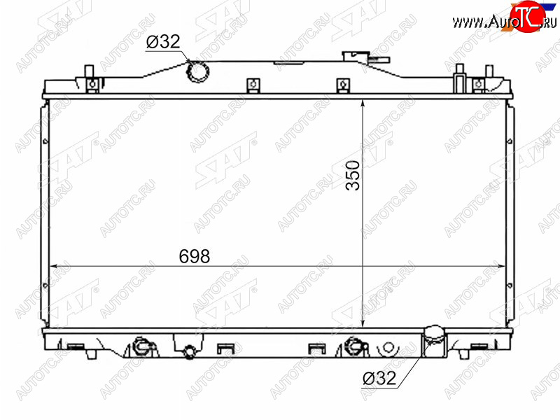 8 749 р. Радиатор SAT  Honda Integra  DB6,DB8,DB9 - Integra SJ  EK3  с доставкой в г. Владивосток