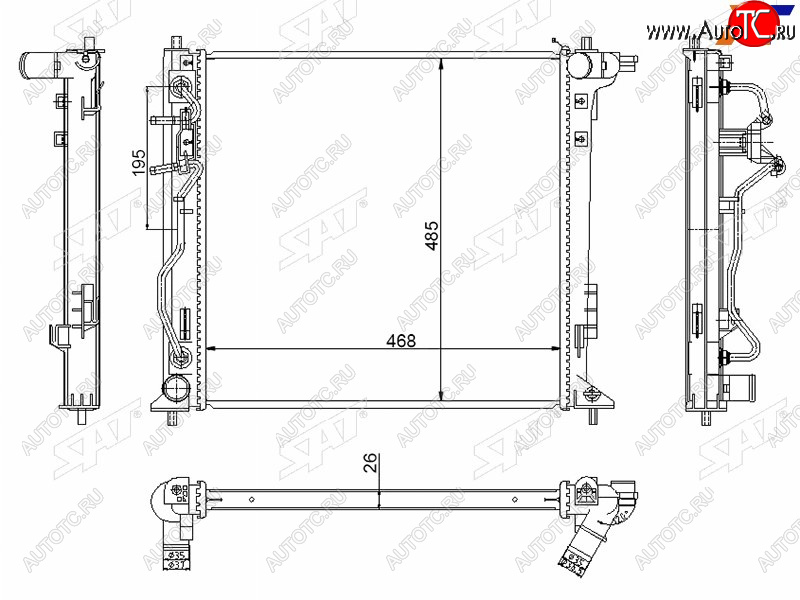 10 499 р. Радиатор охлаждающей жидкости SAT   Hyundai Tucson  TL (2015-2021), KIA Sportage  4 QL (2016-2022)  с доставкой в г. Владивосток