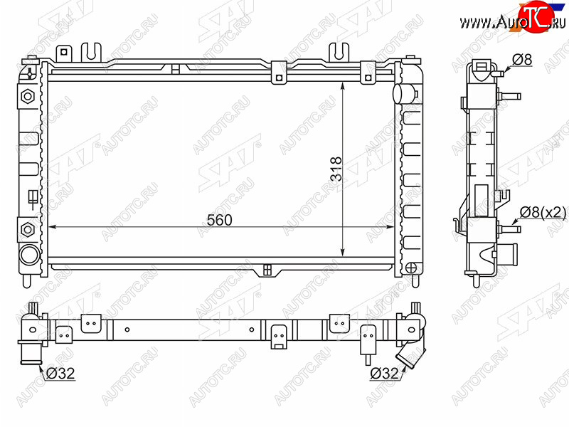 4 799 р. Радиатор SAT Datsun on-DO седан дорестайлинг (2014-2019)  с доставкой в г. Владивосток