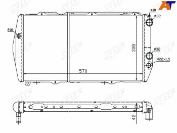 5 949 р. Радиатор охлаждающей жидкости SAT Audi 200 C3,44 универсал рестайлинг (1988-1991)  с доставкой в г. Владивосток. Увеличить фотографию 2