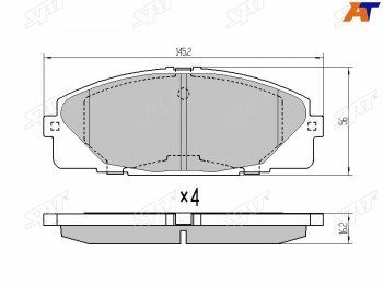 Колодки тормозные перед FL-FR SAT  Hiace ( Y100,  H200,  H300), Hiace Regius