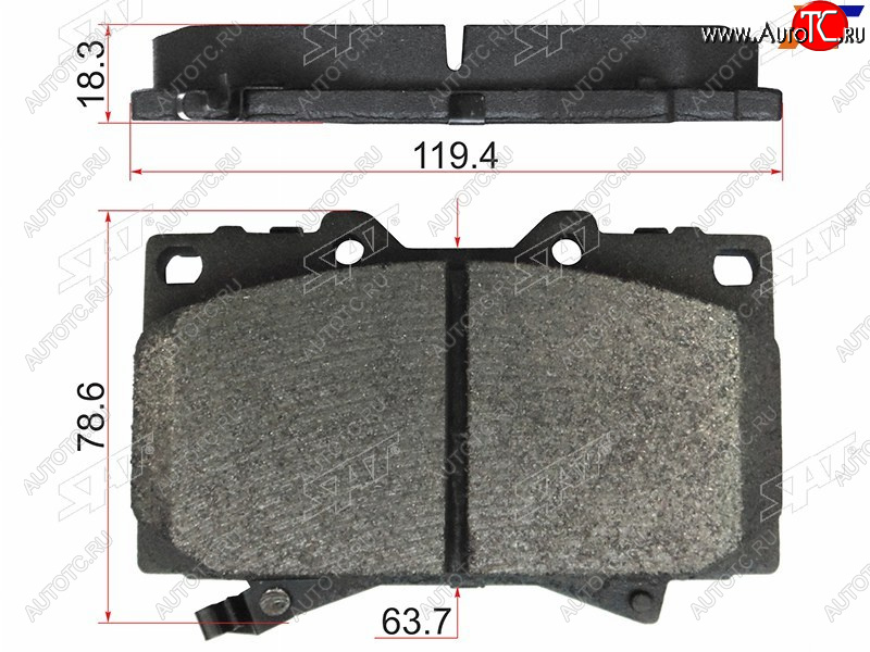 2 059 р. Колодки тормозные перед FL-FR SAT  Toyota Land Cruiser 100 дорестайлинг (1998-2002) (с керамическим наполнением)  с доставкой в г. Владивосток