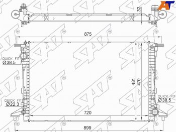 Радиатор охлаждающей жидкости SAT Audi A4 B9 дорестайлинг,седан (2016-2020)