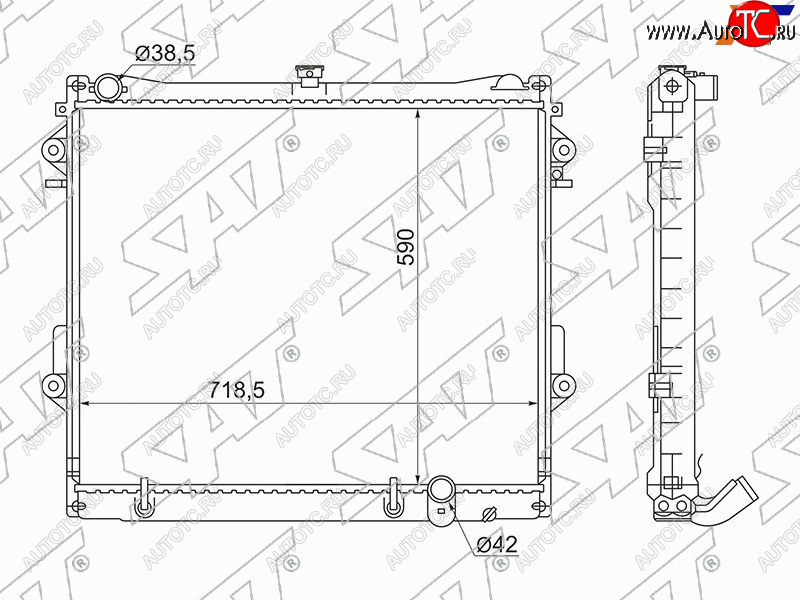 14 999 р. Радиатор SAT Toyota Land Cruiser 200 дорестайлинг (2007-2012)  с доставкой в г. Владивосток