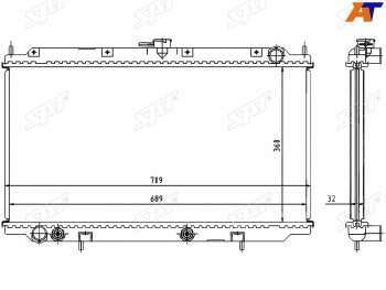 Радиатор охлаждающей жидкости SAT Nissan Wingroad 2 Y11 дорестайлинг универсал (1999-2001)