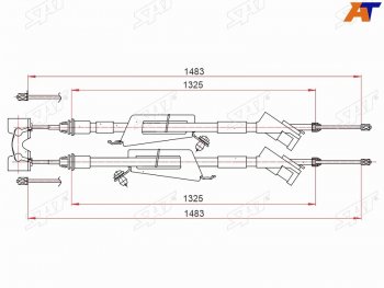 Трос ручного тормоза SAT Ford Focus 1 седан дорестайлинг (1998-2002)