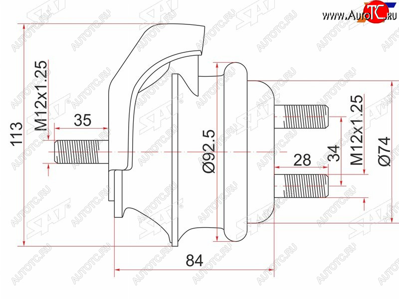 1 759 р. Опора двигателя FR SAT  Toyota Mark 2  X110 - Verossa  с доставкой в г. Владивосток