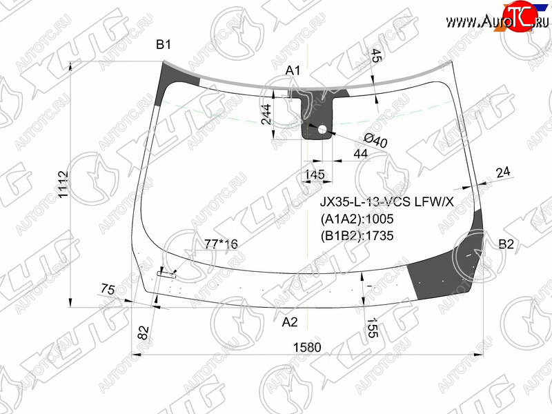 10 749 р. Стекло лобовое (Датчик дождя) XYG  INFINITI JX35 - QX60  L50  с доставкой в г. Владивосток