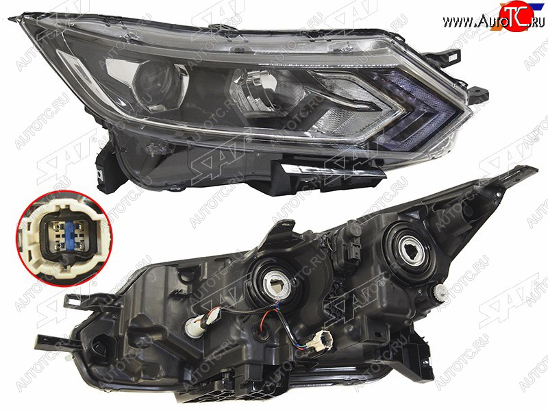 12 199 р. Фара правая ( галоген, LED) SAT  Nissan Qashqai  2 (2017-2022) J11 рестайлинг  с доставкой в г. Владивосток