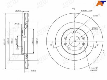 Диск тормозной задний Ø324mm SAT Chery Tiggo 8 PRO (2021-2024)