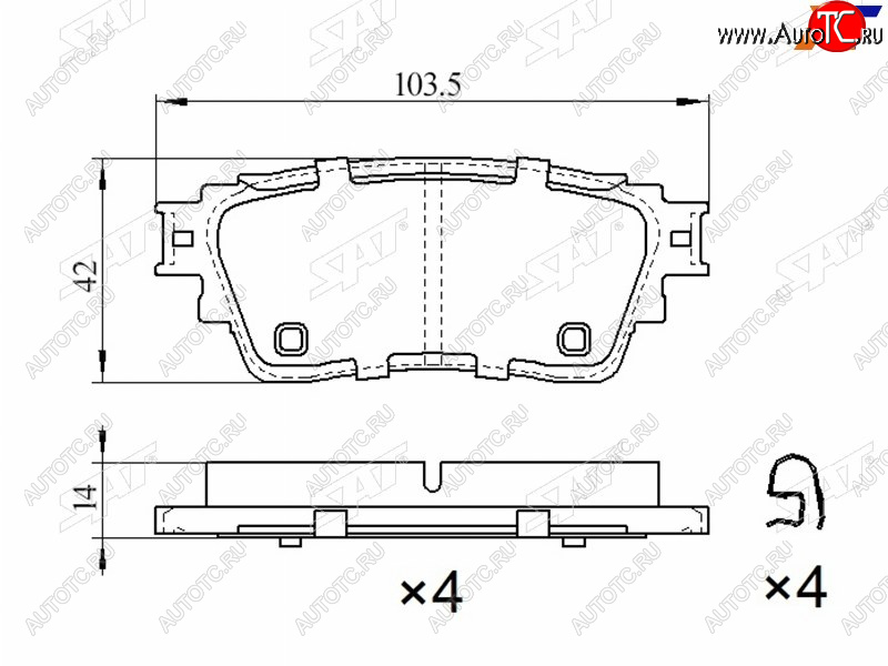 1 049 р. Колодки тормозные барабанные задние LH-RH SAT  Mitsubishi Eclipse Cross  GK - Outlander  GF  с доставкой в г. Владивосток