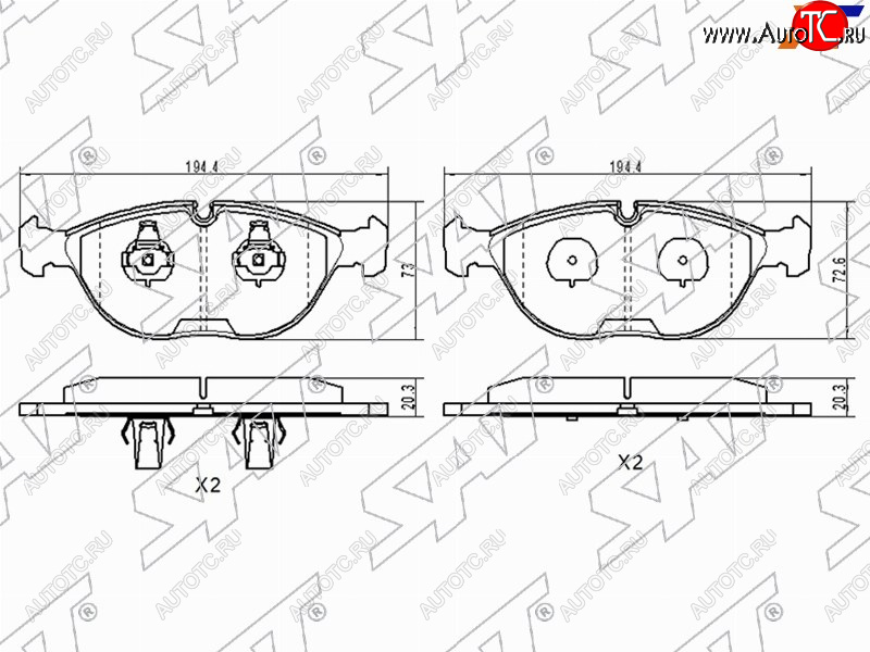 1 999 р. Колодки тормозные передние FL-FR SAT  Mercedes-Benz C-Class ( S202,  W202) - E-Class ( W210,  W211)  с доставкой в г. Владивосток