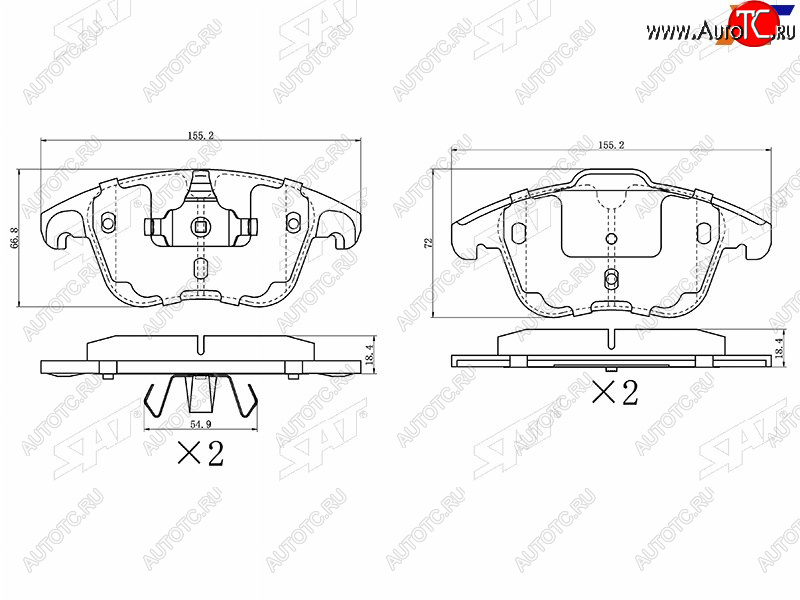 1 439 р. Колодки тормозные передние FL-FR SAT  CITROEN C4 picasso  UD (2006-2014), Opel Corsa  F (2019-2024), Peugeot 3008 (2013-2017)  с доставкой в г. Владивосток