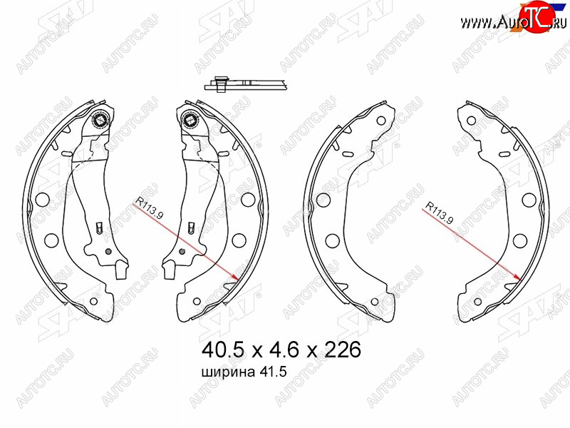 1 659 р. Колодки тормозные барабанные задние RH-LH SAT Renault Kangoo KW0 рестайлинг (2013-2016)  с доставкой в г. Владивосток