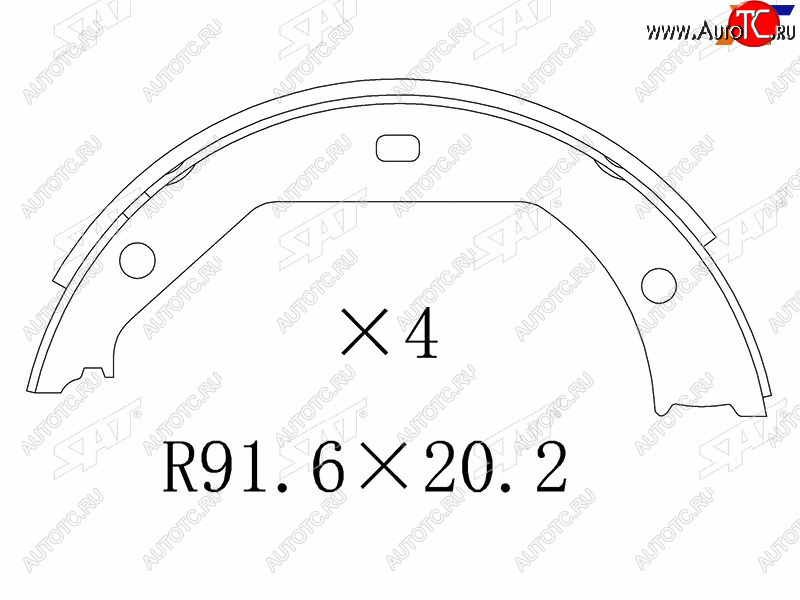 1 199 р. Колодки тормозные барабанные задние RH-LH SAT BMW 3 серия F30 седан рестайлинг (2015-2018)  с доставкой в г. Владивосток