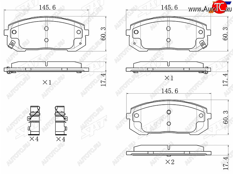 1 639 р. Колодки тормозные передние FR-FL SAT   Hyundai Sonata  DN8 (2019-2022), KIA K5  DL (2019-2022)  с доставкой в г. Владивосток