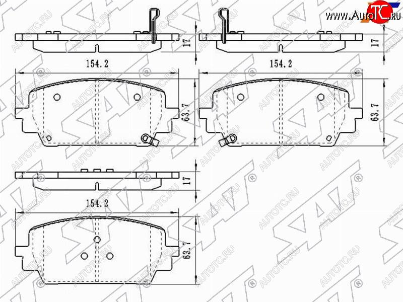 1 699 р. Колодки тормозные передние FR-FL SAT  Hyundai Santa Fe TM дорестайлинг (2018-2021)  с доставкой в г. Владивосток