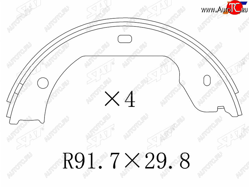 1 579 р. Колодки барабанные задние RH-LH SAT Volkswagen Touareg GP дорестайлинг (2002-2007)  с доставкой в г. Владивосток