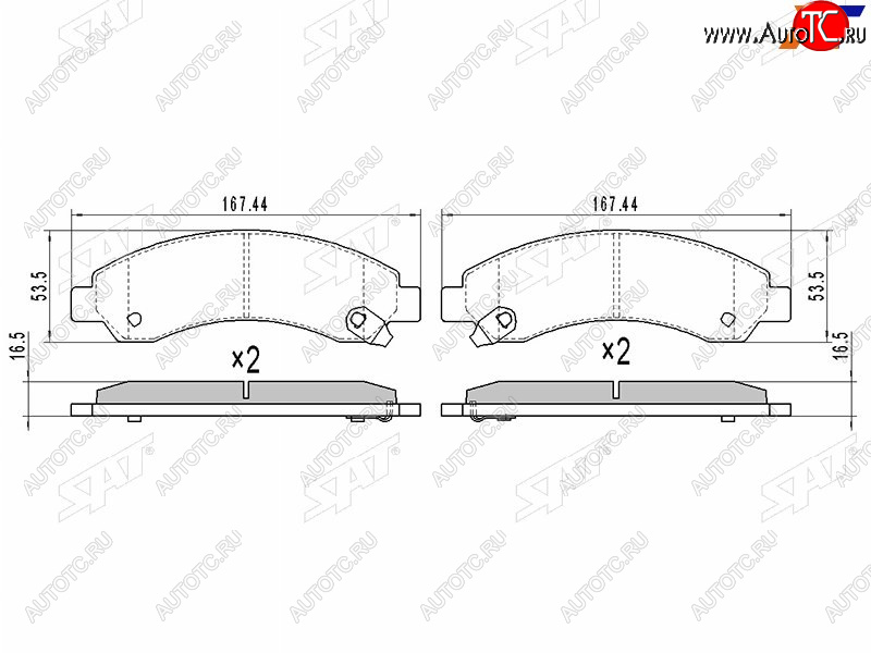 1 489 р. Колодки тормозные перед FL-FR SAT  Great Wall Hover (2006-2014)  дорестайлинг,  1-ый рестайлинг  с доставкой в г. Владивосток