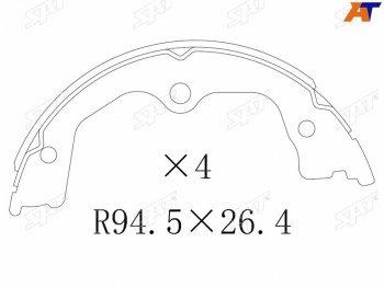 Колодки барабанные задние RH-LH SAT Honda Accord CU седан дорестайлинг (2008-2011)