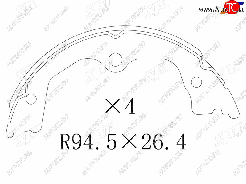 1 859 р. Колодки барабанные задние RH-LH SAT Honda Accord CU седан дорестайлинг (2008-2011)  с доставкой в г. Владивосток