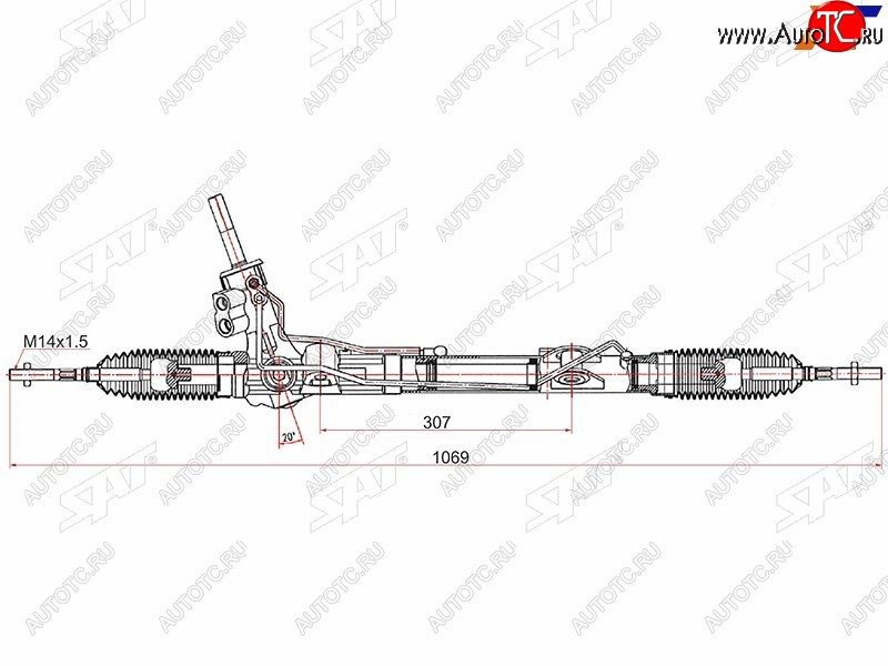 18 499 р. Рейка рулевая LHD SAT Nissan Teana 3 L33 дорестайлинг (2014-2020)  с доставкой в г. Владивосток