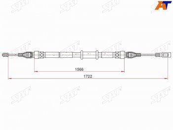 999 р. Трос ручного тормоза SAT  Audi 80  B4 (1991-1996) купе, седан  с доставкой в г. Владивосток. Увеличить фотографию 1