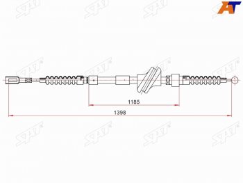 799 р. Трос ручного тормоза LH SAT  Audi 80  B4 - 90  B3  с доставкой в г. Владивосток. Увеличить фотографию 1