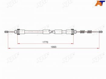 Трос ручного тормоза RH-LH SAT Лада Ларгус дорестайлинг R90 (2012-2021)