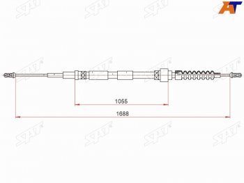 Трос ручного тормоза RH SAT Audi A3 8LA хэтчбэк 5 дв. рестайлинг (2000-2003)  (дисковые тормоза)