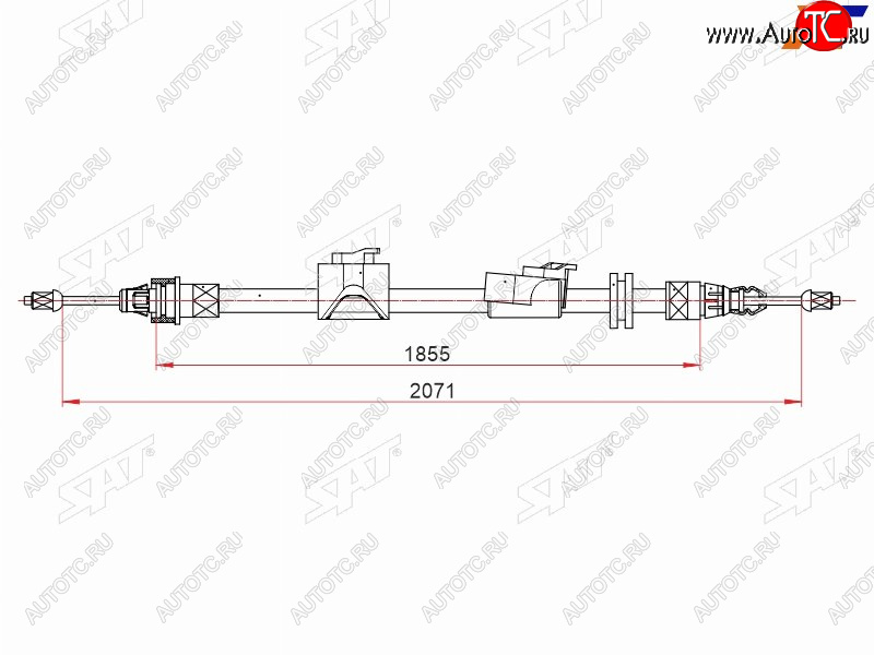 1 599 р. Трос ручного тормоза RH SAT Ford S-Max 1 рестайлинг (2010-2015)  с доставкой в г. Владивосток