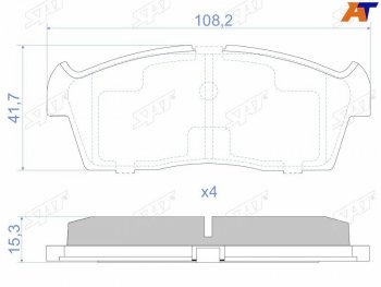 Колодки тормозные передние FR-FL SAT Suzuki (Сузуки) Aerio (Аэкрио)  RA21S, RC51S (2001-2007) RA21S, RC51S седан дорестайлинг, cедан рестайлинг