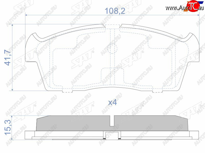 1 289 р. Колодки тормозные передние FR-FL SAT  Suzuki Aerio  RA21S, RC51S (2001-2007) седан дорестайлинг, cедан рестайлинг  с доставкой в г. Владивосток