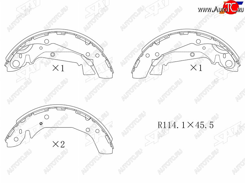 2 199 р. Колодки тормозные задние RH-LH SAT Hyundai Sonata EF рестайлинг ТагАЗ (2001-2013)  с доставкой в г. Владивосток