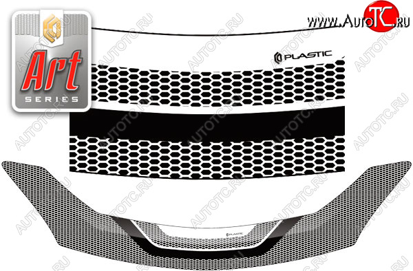 2 299 р. Дефлектор капота CA-Plastic  Toyota Ractis (2010-2016) (Серия Art черная)  с доставкой в г. Владивосток