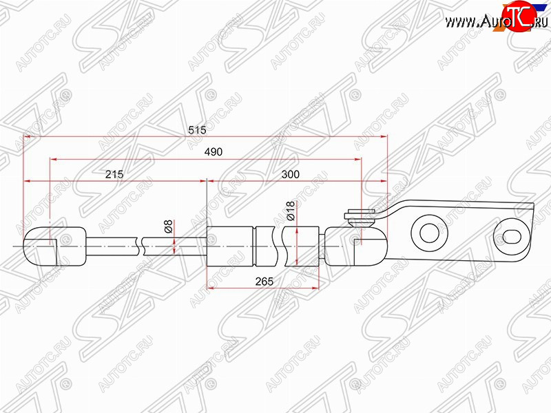 1 099 р. Правый упор крышки багажника SAT Nissan AD Y11 (1999-2008)  с доставкой в г. Владивосток