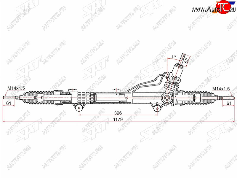 24 499 р. Рейка рулевая без датчика SAT  Mercedes-Benz ML class  W164 (2005-2011) дорестайлинг, рестайлинг  с доставкой в г. Владивосток