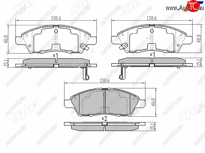 1 289 р. Колодки тормозные перед FR-FL SAT Nissan Cube 3 (2008-2024)  с доставкой в г. Владивосток