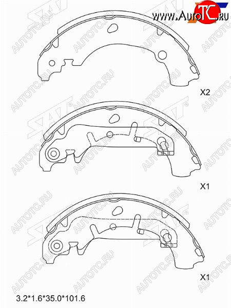 1 789 р. Колодки тормозные задние RH-LH SAT  Ford Fiesta ( 4,  5) (1995-2008), Mazda 2/Demio  DY (2002-2007)  с доставкой в г. Владивосток