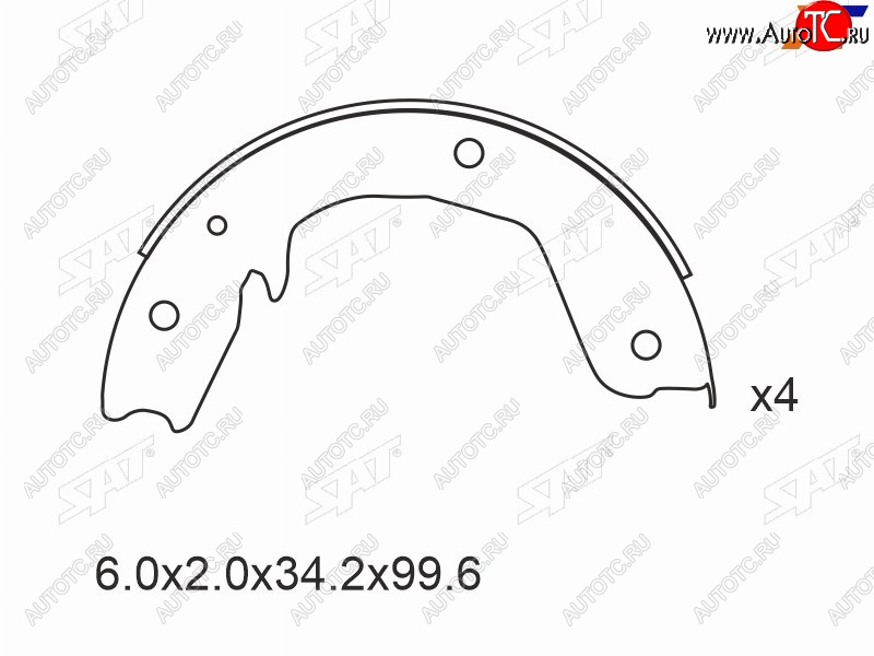 2 149 р. Колодки тормозные задние RH-LH SAT  Mitsubishi Pajero ( 3 V70,  3 V60,  4 V90,  4 V80) (1999-2020) дорестайлинг, дорестайлинг, рестайлинг, рестайлинг, дорестайлинг, дорестайлинг, 1-ый рестайлинг, 3 дв. 1-ый рестайлинг, 2-ой рестайлинг  с доставкой в г. Владивосток