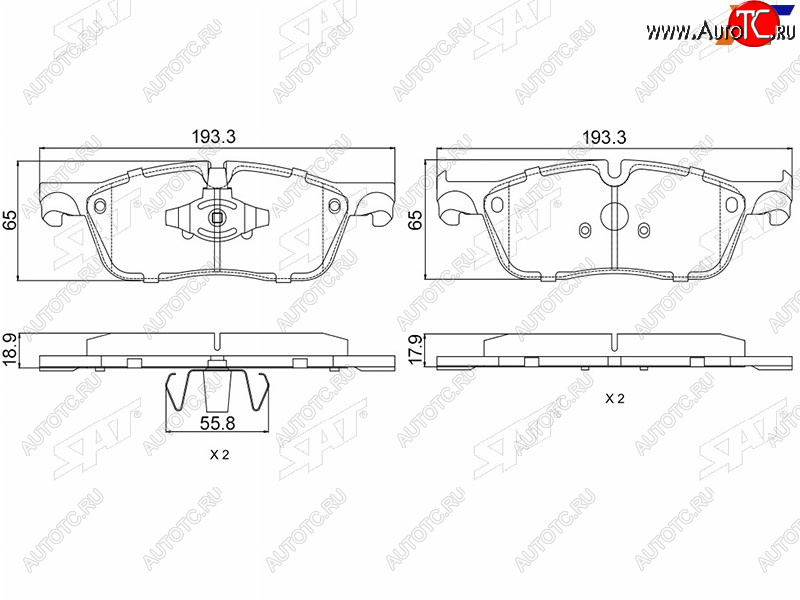 1 769 р. Колодки тормозные перед FL-FR SAT  Jaguar F-Pace  X761 (2015-2022), Land Rover Range Rover Velar  1 L560 (2017-2024)  с доставкой в г. Владивосток