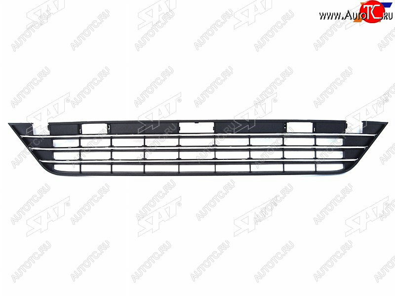 11 949 р. Нижняя решетка переднего бампера SAT Volkswagen Touareg NF рестайлинг (2014-2018) (молдинг хром)  с доставкой в г. Владивосток