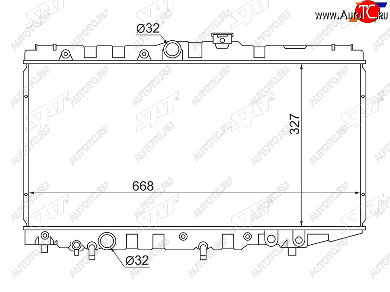 5 999 р. Радиатор SAT Toyota Corona T190 седан дорестайлинг (1992-1994) (применимо для Toyota Corolla (E90) 87-92 Carina (T170) 88-92 Corolla Levin 87-91 Corona (T170) 87-)  с доставкой в г. Владивосток