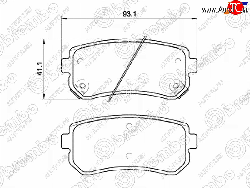 3 589 р. Колодки тормозные задние RH-LH SAT KIA Ceed 3 CD хэтчбэк (2018-2024)  с доставкой в г. Владивосток