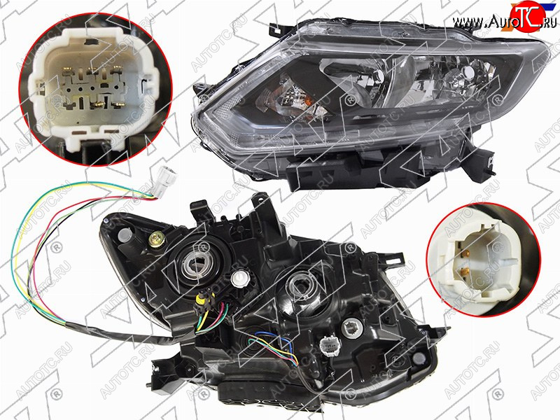 12 099 р. Фара левая (галоген, ДХО, с электрокорректором) SAT  Nissan X-trail  3 T32 (2013-2018) дорестайлинг  с доставкой в г. Владивосток