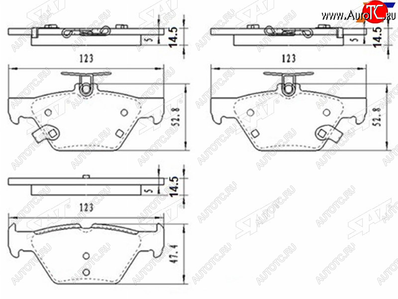 1 149 р. Колодки тормозные барабанные задние LH-RH SAT  Subaru Legacy  BN/B15 - Outback ( BS/B15,  BT)  с доставкой в г. Владивосток