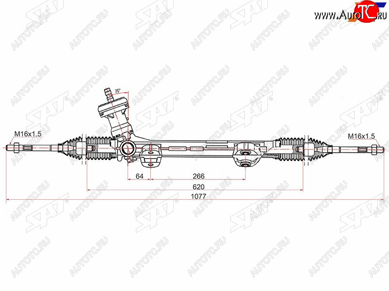 10 299 р. Рейка рулевая SAT  Hyundai Elantra ( MD,  AD,  CN7) (2010-2024) дорестайлинг, рестайлинг, дорестайлинг, рестайлинг, рестайлинг  с доставкой в г. Владивосток