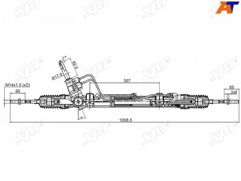 Рейка рулевая с ГУР LHD SAT Nissan (Нисан) Almera (Альмера)  G15 (2012-2019), Renault (Рено) Logan (Логан) ( 1,  2) (2004-2024),  Sandero (Сандеро) ( (BS),  (B8)) (2009-2024)